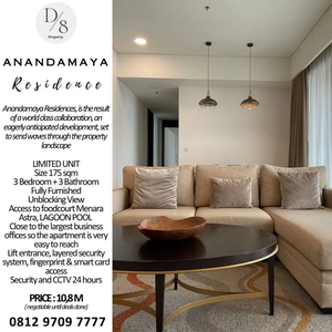 Jual ANANDAMAYA RESIDENCE 175sqm, MEWAH,NYAMAN, 10,8M SEBELUM TERJUAL