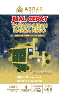 JUAL CEPAT TANAH MURAH BU DI JOGJA DEKAT KAMPUS UIN & MALIOBORO NEGO