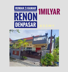 Jual rumah siap huni 3 kamar renon Denpasar Bali