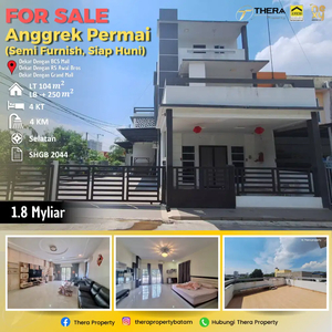 Rumah 2 Lantai Bagus Semi Furnished HGB di Anggrek Permai , Batam