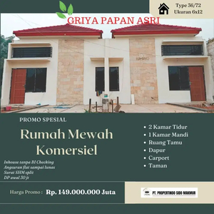 Rumah SIAP BANGUN Type 36/72 DI MOJOSARI Harga Terbaik