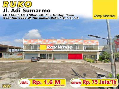 Dijual Ruko Jalan Adi Soemarmo, dekat Bandara, cocok untuk kantor