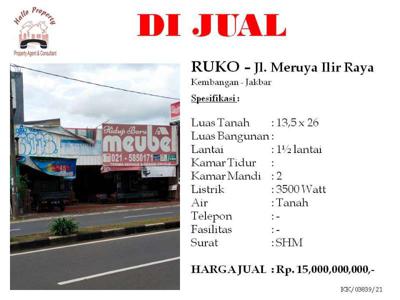 Dijual Ruko Jl. Meruya Ilir Raya