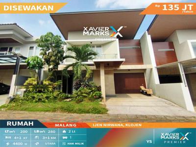 Disewakan Rumah Mewah Pusat Kota di Ijen Nirwana Klojen Malang