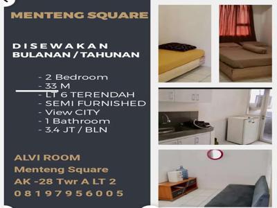 Menteng Square 2 kamar semi furnish termurah lantai terendah harga kos