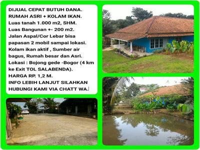 Rumah Asri + Kolam Ikan SHM Akses 2 mobil di Bojonggede 04-Bogor