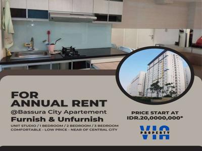 Sewa Apartement Tahunan di Bassura City Harga Mulai 20jt/Thn - V0524