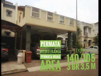 JUAL RUMAH 2 LANTAI 3 BR PERMATA MEDITERANIA RENOV, PERMATA HIJAU AREA