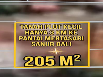 Tanah Plot Kecil Hanya 3 km ke Pantai Mertasari Sanur Bali