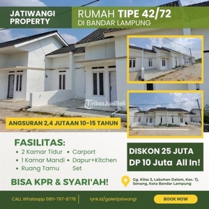 Dijual Rumah 42/72 Dapur Carport Perumahan Murah Nyaman - Bandar Lampung