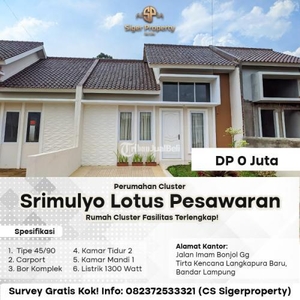 Dijual Rumah Cluster Elit Harga Terjangkau Type 45 /90 dan Type 50 / 105 - Bandar Lampung