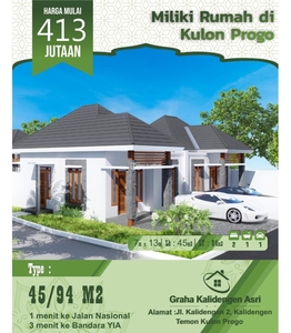 Dijual Rumah Tipe 45 Luas 94m2 di Temon Dekat Bandara YIA Kulon Progo - Yogyakarta