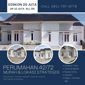 Dijual Rumah Tipe 42/72 1KM 2KT Carport Luas Dapur+Kitchen Set Perumahan Murah Aman Nyaman Lokasi Strategis - Bandar Lampung