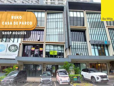 Dijual Ruko Casa De Parco,4 lantai dengan 2 fasad dan parkir gedung