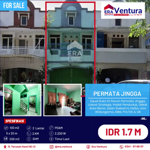 Dijual Ruko Di Perum Permata Jingga, Dekat Jalan Soekarno Hatta