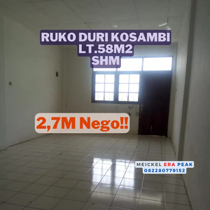 DIJUAL Ruko Kosambi Raya, Lt. 58m2, SHM