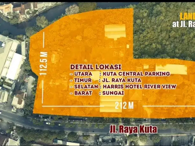 Tanah Premium Jalan Raya Kuta Dekat Sunset Road dan Dewi Sri