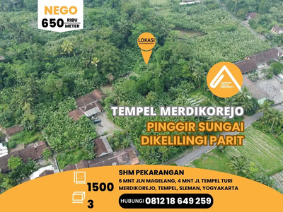 Tanah Sleman Tempel Pinggir Sungai Murah