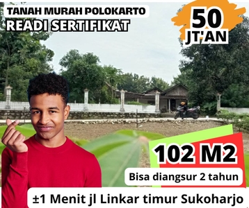 Kavling Murah Polokarto ±10 Menit RSUD Sukoharjo 100'an meteran
