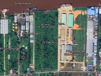 Tanah industri Jl.Raya Wajok Hulu Samping Indofood