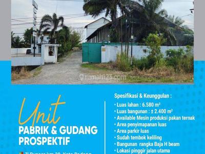 Jual Gudang Pabrik Lokasi Pinggir Jalan Bypass Padang