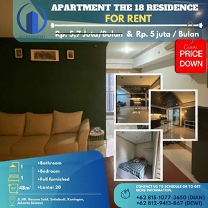 Apartment The18 Residence, For Rent, 1 Br, Full Furnished, Siap Huni