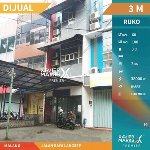 Dijual Cepat Ruko Sangat Strategis di Jalan Raya Langsep, Malang