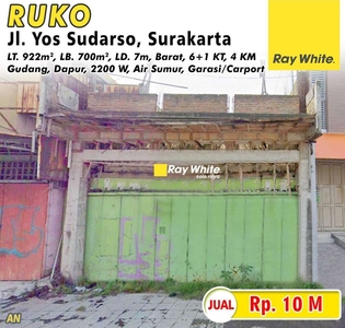Dijual Ruko Jl. Yos Sudarso, Surakarta