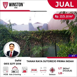 DiJual Tanah 0 Jalan Raya Kembar Sutorejo Prima Indah