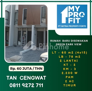 Disewakan Rumah Baru 2 Lantai 60 Juta/th di Green Parkview Rp5 Juta/bulan | Pinhome