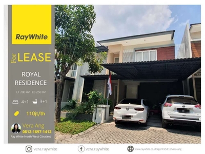 Disewakan Rumah Royal Residence 4 KT Luas 200 m