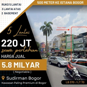 Ruko 5 Lantai di Kawasan Premium Kota Bogor Sudirman Air Mancur JK