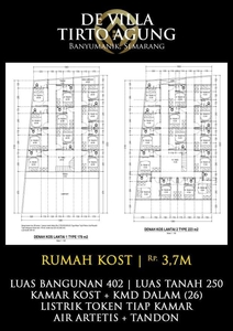 RUMAH KOS 2LT executive 26KT STRATEGIS area Tirto Agung Tembalang