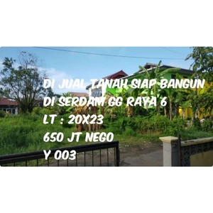 D jual tnh d serdam gg raya 6,lokasi strategis&rame