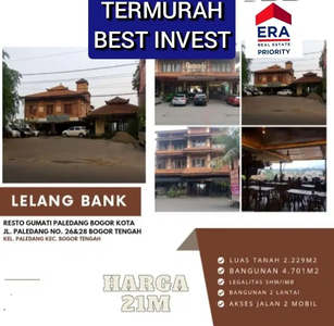 BEST INVEST. TERMURAH. Dijual via Lelang Bank Resto Gumati Paledang