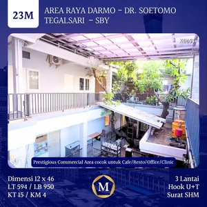 Dijual Rumah Usaha Raya Darmo Dr. Soetomo Hook Tegalsari Langka SBY