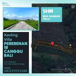 Dijual TANAH KAVLING CANGGU PERERENAN 18 Munggu BALI Pantai Lima Beach