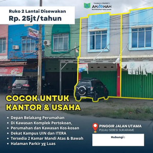 DISEWAKAN RUKO 2 LANTAI DEPAN BELAKANG PERUMAHAN DKT KAMPUS UIN