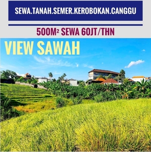 sewa Tanah View Sawah Kerobokan Canggu Bali