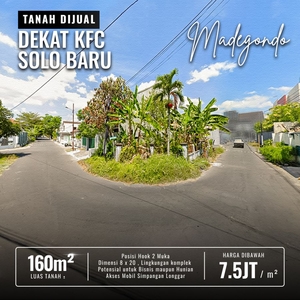 Tanah Dijual Dekat KFC Solo Baru madegondo Grogol The Park Ir Soekarno