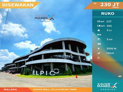 Disewakan Ruko Elpico Mall Villa Puncak Tidar Malang Kualitas Premium