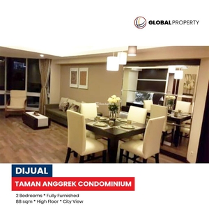 Dijual Apartemen Fully Furnished 2 Bed Lantai Atas Taman Anggrek Condominium - Jakarta Barat