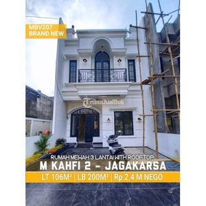 Dijual Rumah Mewah Modern Clasic LT 106m2 LB 200m2 dalam Cluster Akses Langsung Jln Utama M.Kahfi 2 Jagakarsa - Jakarta Selatan