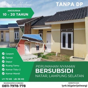 Dijual Rumah Murah Bersubsidi Impian Tipe 36/72 2kt 1km Tanpa DP Di Natar - Lampung Selatan