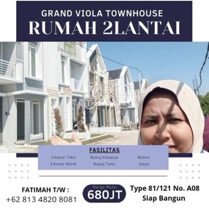 Jual Rumah Baru = Perumahan Syariah Grand Viola Townhouse Tinggal Satu Unit - Ponorogo