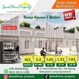 Jual Rumah Baru Tipe 36/72 di Perum Puri Indah Residence 2 - Lampung Selatan