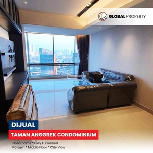 Jual Apartemen Fully Furnished Brand New Taman Anggrek Condominium 3 Bed, Middle Floor - Jakarta Barat