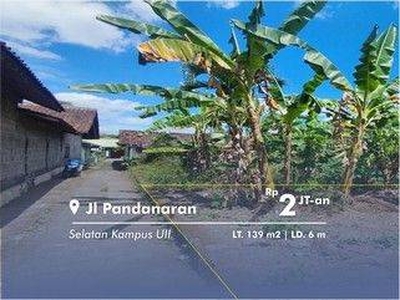 Tanah di Jl Pandanaran, Sleman SHM 139 m² Dekat Uii