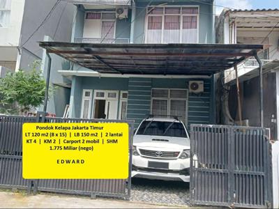 Rumah Dalam Kompleks Nyaman Strategis!! Pondok Kelapa Jakarta Timur