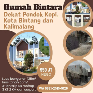 Dijual Rumah Bintara 3 lantai Bekasi Barat Dekat Kota Bintang